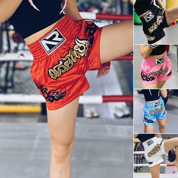 Boîtier décontracté pantalon court métrage de boxe mince shorts résistants à la conception de cordon de Muay Thai Kickboxing Shorts haute élasticité