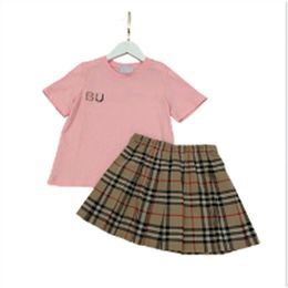 Casual klassieke mode alfabet peuter meisjes kledingcollectie 100% katoenen kinderen zomer kinderen designer kleding f5