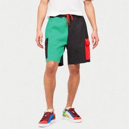 Short Patchwork décontracté pour hommes, blocage de couleur, court, microélasticité, poche de Jogging, été, 2895