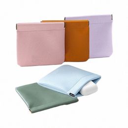 Casual Cosmetic Mini Bag Automatische Sluiting Mini Lipstick Bags Soft Pu Leather Solid Mak -Up Pouch Travel Body Tas vrouw L5FR#
