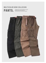 Pantalon cargo tactique en coton décontracté, 7 couleurs, automne, poches multiples, grande taille, sweat-shirt sukajan, pantalon cargo bon marché, 5705 #