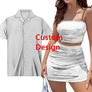 Ropa casual de pareja Diseño personalizado Mujeres Sexy Bodycon Mini vestido Conjunto más camisa de hombre para la playa Trajes de partido de moda 220616