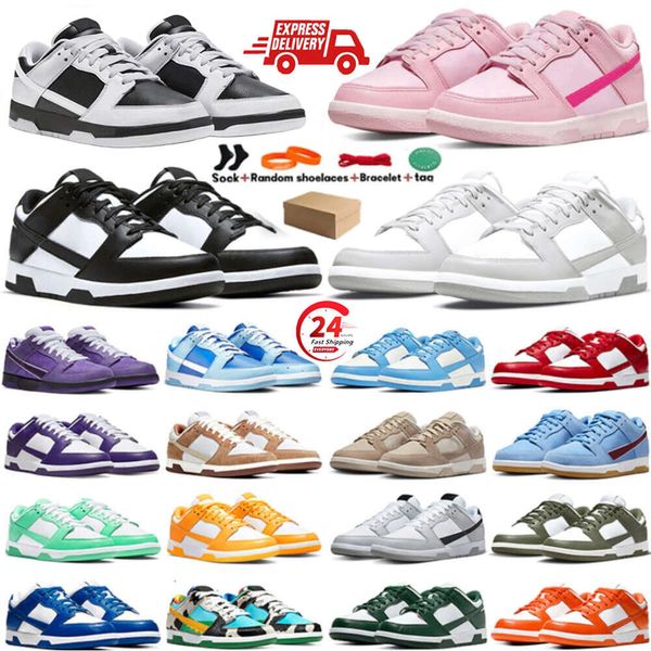 Casual Ddunkksss Zapatos bajos Hombres Mujeres Bajo Blanco Negro Panda Gris Niebla UNC Triple Rosa Wow Activo Entrenadores para hombre Zapatillas de deporte Púrpura Langosta Gris Mist Wine Red Board Shoes