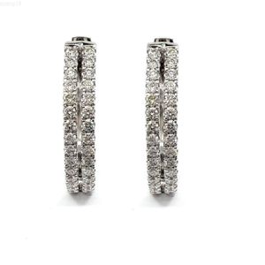 Boucles d'oreilles en diamant pour femmes, Design décontracté, Design Noble, or blanc massif 18 carats, bijoux de haute qualité, créoles en diamant pour mariage