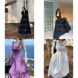 Vestidos informales de diseño para mujeres Summer NUEVO CLASICA CLASE CLASE CLATO PLISADO Vestido de manga corta Falda de cintura alta