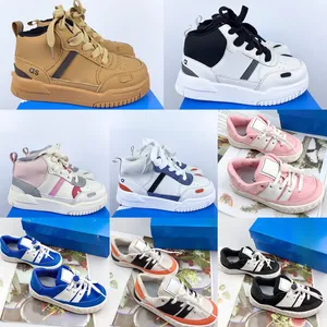 Chaussures de créateur décontractées pour enfants, baskets de sport, baskets hautes pour garçons, blanc et noir