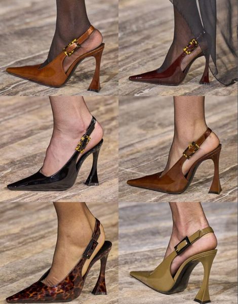 Casual Designer sexy dame mode femmes chaussures imprimé léopard en cuir verni bout pointu talons hauts stiletto strip-teaseuse bal soirée pompes 35-41