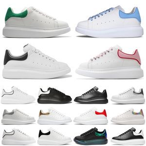 Zapatos de diseñador casuales Mujer Hombre Blanco Piel de becerro lisa Cordones grandes Plataforma Suela de goma Zapatillas de deporte Negro Rosa Azul claro Punta redondeada Gamuza Correr Caminar Entrenador