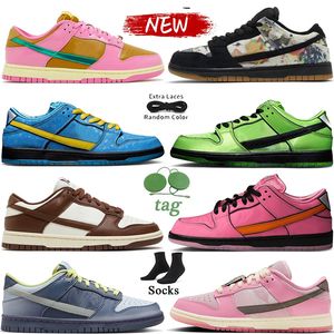 Chaussures Casual Designer Hommes Femmes Baskets Blanc Noir Panda Powerpuff Girls x Bubbles Vert Laser Orange Syracuse Mummy Coast Candy Baskets de sport plates