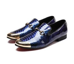 Casual jurk Designer Men Party Mode Stijl man Echt lederen trouwschoenen Sociale Sapato Male Oxfords Flats Shoe W394 6591