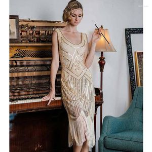 Casual Jurken Jaren '20 Kostuum Flapper Jurk Vintage Great Gatsby Feestavond Pailletten Omzoomde Jurk S-4XL