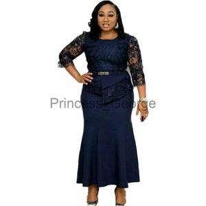 Vestidos casuales 2021 gran oferta estilo africano y pavo vestido de talla grande con costuras de encaje para mujer x0625