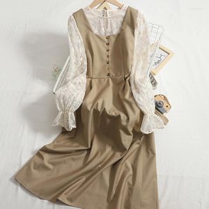 Robes décontractées 2022 Mode Vêtements pour femmes Tank Col carré A-Line Femme Robe Top Costume deux pièces