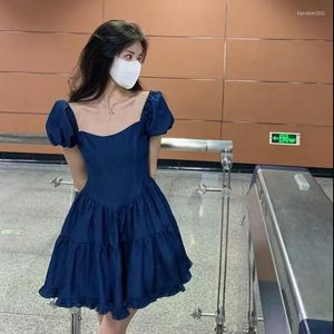 Vestidos casuales 2022 gótico Lolita Bubble Dress mujeres estilo pijo dulce Vintage coreano manga corta linda chica bata ropa de fiesta