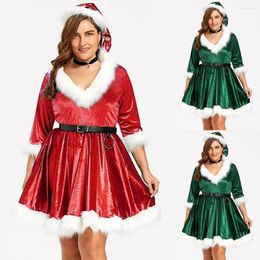 Robes décontractées 2023 Costume de Noël Adulte Femme Noël Performance Taille Robe