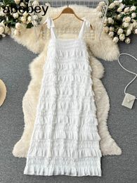 Robes décontractées 2023 robe femmes été Maxi dame hors épaule vacances dentelle Spaghetti sangle robe d'été blanc longue Vestidos De Mujer