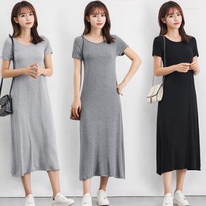 Vestidos casuales 2023 vestido Modal de moda de verano para mujer elegante de talla grande camisón de algodón camisón femenino de manga corta para dormir