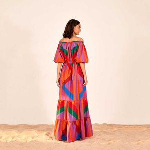 Casual jurken 2023 NIEUWE Dames Breast Wrap Color Gradient Patchwork Rok jurk T230303