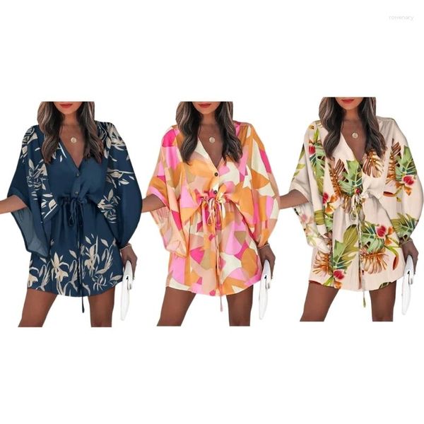 Robes décontractées 2023 été plage femmes robe Sexy col en v femme une ligne pour fille