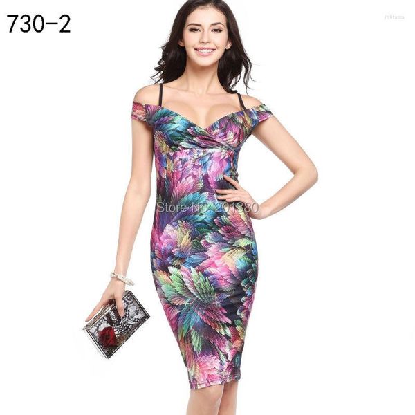 Robes décontractées 2023 Summer Empire Fashion Print Sexy Elastic Women Dress Slim Party