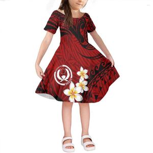 Vestidos casuales 2023 Summer Fashion Samoa Tribal Dress Girl Falda corta para niños Al por mayor ropa ropa