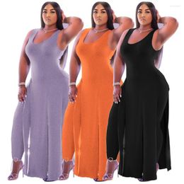 Vestidos casuais 2023 verão sexy fashion estampado fino produto cor sólida vestido sem mangas tamanho grande duas peças