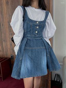 Casual Jurken 2023 Vintage Grote Zoom Jeans Jurk Mini Vrouwen Koreaanse Mode Sexy Boven Knie Hoge Taille Denim Vrouwelijke Knoppen vestidos