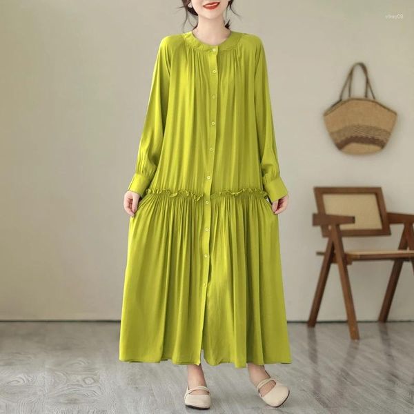 Vestidos casuales 2024 Llegada Estilo japonés Árbol comestible Suelto Chic Lady Primavera Verano Vestido Moda Mujer Otoño Blusa