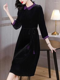 Robes décontractées 2024 Velvet d'hiver automne