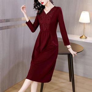 Casual jurken 2024 Mode Elegante feestjurk Rode stijl