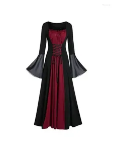 Casual jurken 2024 Retro Halloween Middeleeuwse Renaissance Vampire -jurk voor vrouwen Vintage Cosplay Piratenkostuume Witch Carnival Party