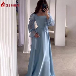 Robes décontractées 2024 Spring Elegant Silk Satin Evening Party Maxi Robe Femme Square Collier Puff à lacets à lacets