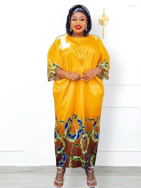 Vestidos casuales 2024 Primavera Largo para las mujeres Dubai African Kaftan Abayas Batwing Manga suelta Gasa Boubou Boda Fiesta Vestidos de noche