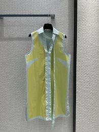Vestidos casuales 2024 Spring Summer 3D Partido Glue Pango Contrasting Vestido sin mangas en forma de H en forma de H