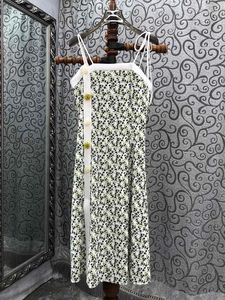 Casual jurken 2024 vrouwen mode mouwloze buis topknopen bloemen zoom split Suspender rok slanke jurk 0629