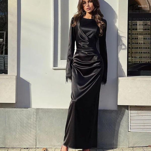 Robes décontractées 2024 femmes robe de fête de soirée de luxe pour célébrités dames élégantes noires maxi sexy femelle vintage