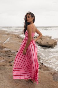 Robes décontractées 2024 robes longue de plage pour femmes sans manches à manches à manches à manches à manches