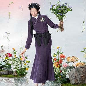 Robes décontractées une vie sur les femmes gauches Gambiered Guangdong Gauze Robe à manches longues Chine
