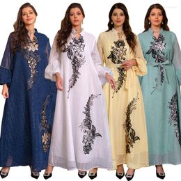 Casual jurken Abayas voor vrouwen Dubai Luxe Ramadan Moslim modejurk Caftan Marocain Wedding Party Lange Djellaba Femme