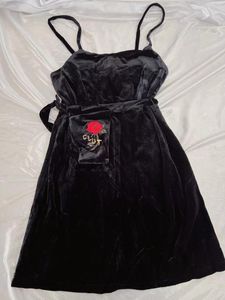 Casual jurken esthetische jurk y2k harajuku uniek kawaii gotische punk rozen bloem fluwelen