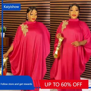 Casual Jurken Afrikaanse Voor Vrouwen 2024 Plus Size Afrika Dashiki Kleding Outfits Moslim Abaya Dubai Kaftan Satijnen Maxi Jurk Boubou Gewaad