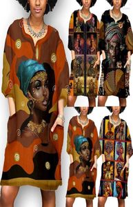 Robes décontractées africain pour femmes dashiki imprimé tribal ethnique de la mode vneck vnemes vêtements sexy robe fête robe 20222541648