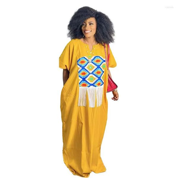 Robes décontractées africaines pour femmes Dashiki glands Maxi robe mode musulmane Abaya manches chauve-souris dames vêtements traditionnels fée