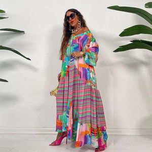 Casual jurken Afrikaans voor vrouwen Elegant polyester 2024 Moslim Fashion Abayas Dashiki Robe Kaftan Long Maxi Dress Turkish Africa