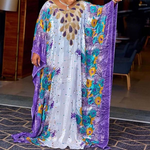 Vestidos casuales africanos para damas moda suelta para mujeres hasta el suelo manga de murciélago elegante fiesta de cumpleaños Vestidos de cena
