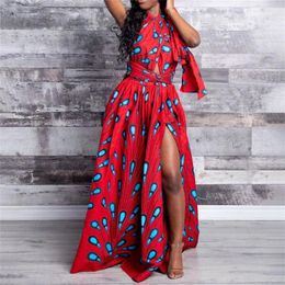 Robes décontractées style africain robe sexy femme mode imprimerie florale bricolage multiple