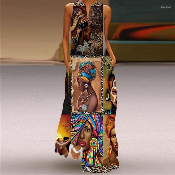 Robes décontractées Robe de femmes africaines femmes mode soirée soirée Vintage longue Robe lâche Vestidos Maxi