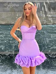 Vestidos casuales Ailigou 2023 Vestido de mujer de verano Sexy sin mangas sin espalda flaco volante borde mini elegante noche