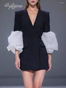 Robes décontractées Ailigou 2024 Fashion de Fashion Fashion Fashion Slim Fit Slim Fit Slip Bouton Single Bouton Suisse Mini Robe