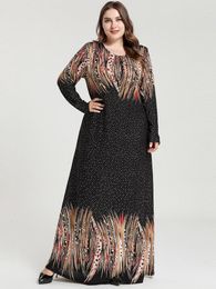 Casual jurken Aligaia Plus size printjurk voor vrouwen 2022 Zomer Fashion Arabisch Abaya Moslim Turkse lange Dubai Islamitische kledingcasual